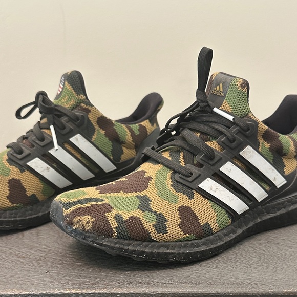 Adidas Bape Ultraboost 4.0 Green and Brown Camouflage Sneakers - Picture 1 of 4